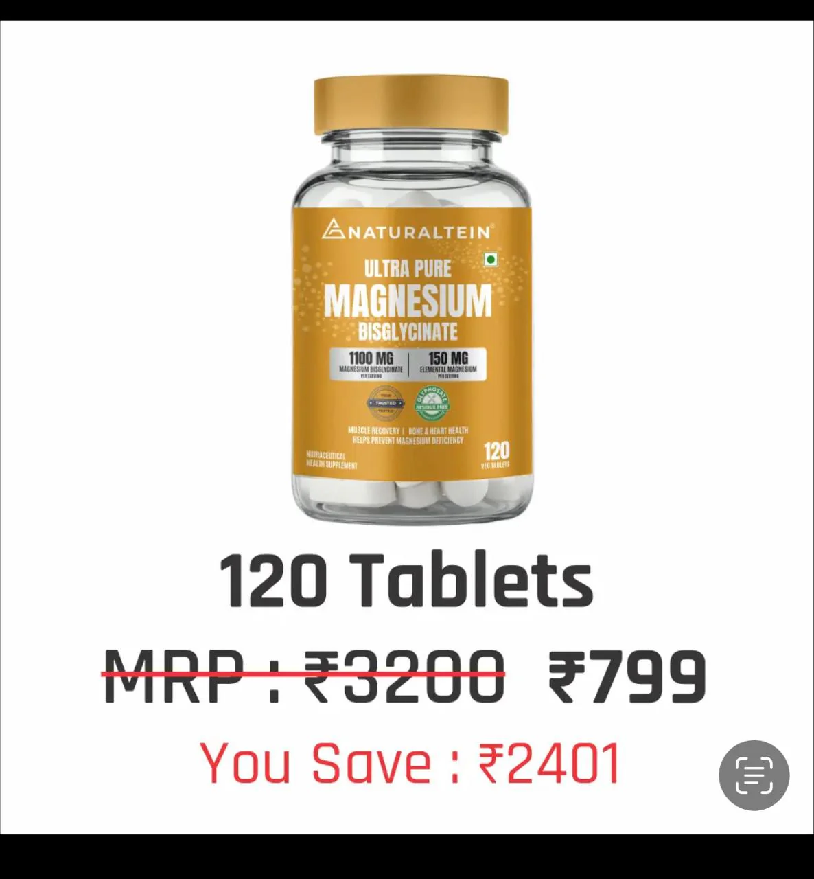 100% Magnesium Glycinate 1200 mg - Image 3