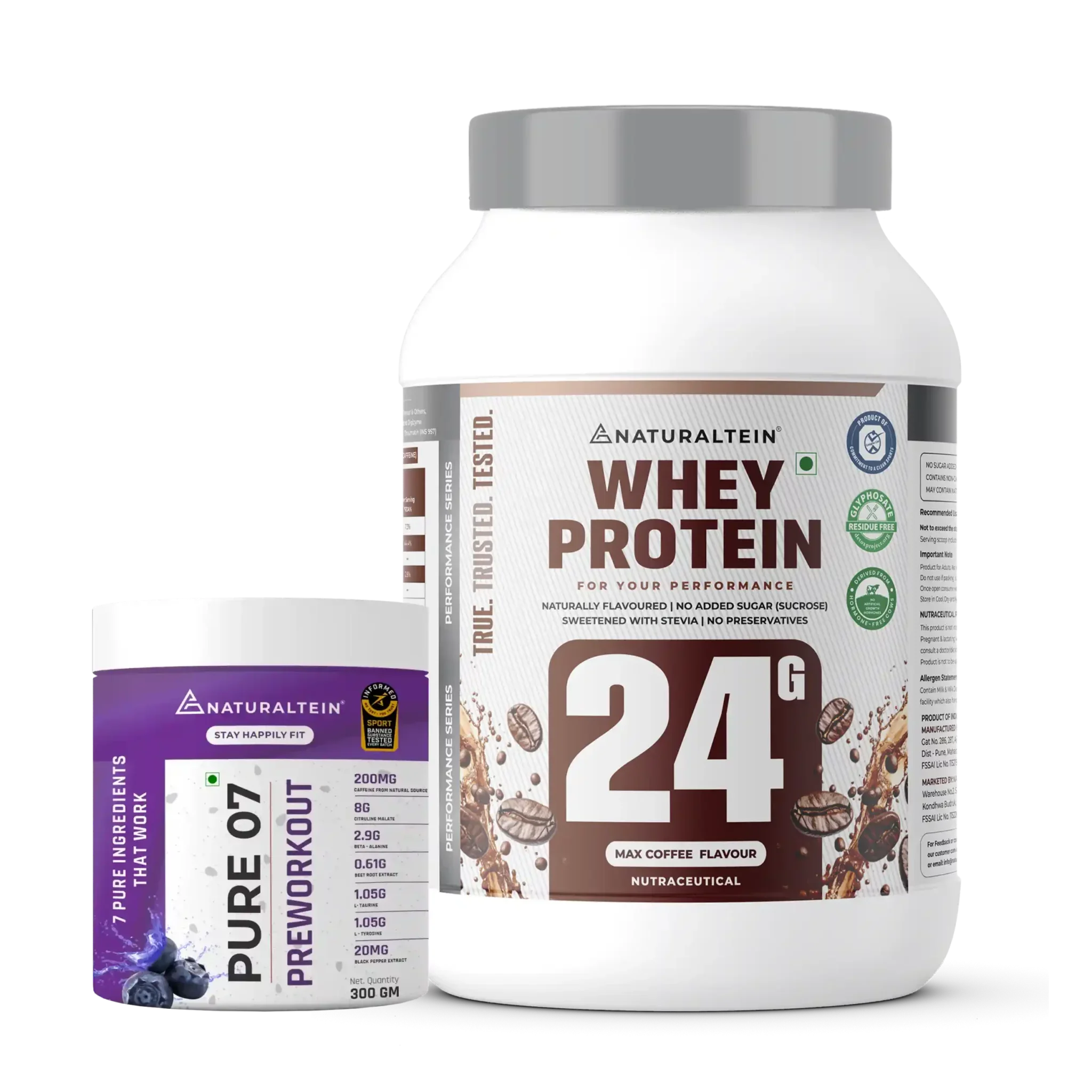 Great Value Deal – 100% Natural Whey Protein – Max (1kg) + Pure 07 Preworkout (300g) - Image 3