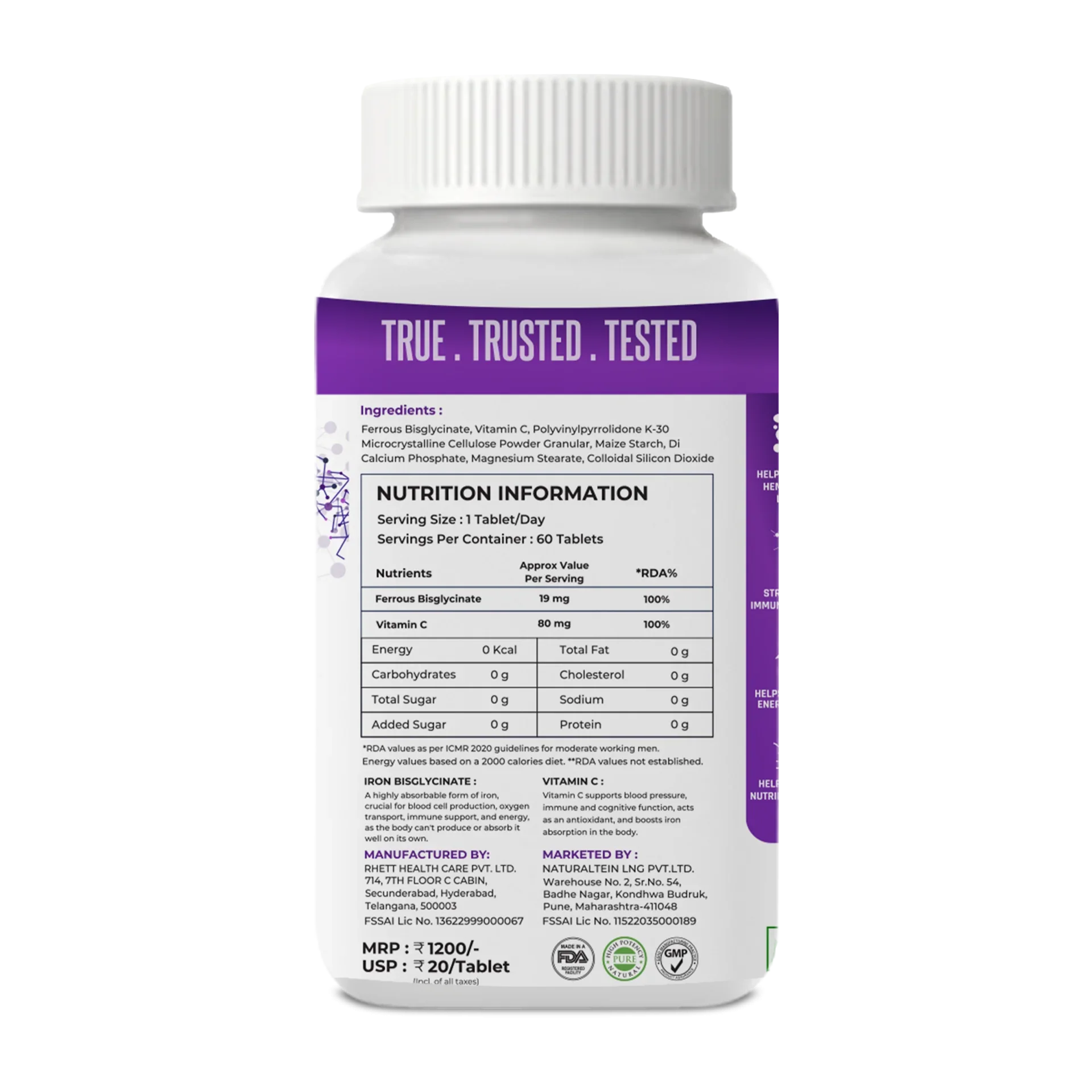 Iron Bisglycinate + Vitamin C for Male - Image 3